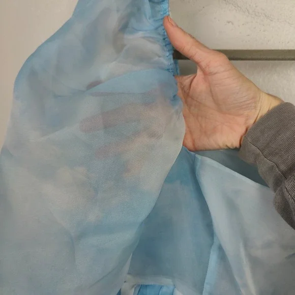 Selkie The Puff Dress Womens Plus Size 2X Clouds Blue White Organza Mini Girly - Picture 4 of 11